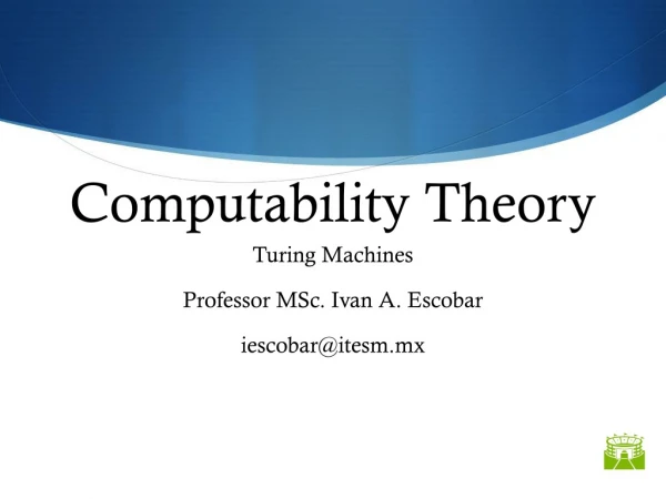 Computability Theory