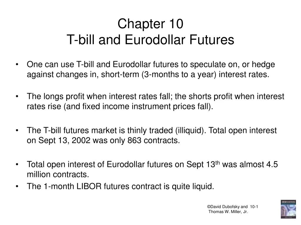 chapter 10 t bill and eurodollar futures