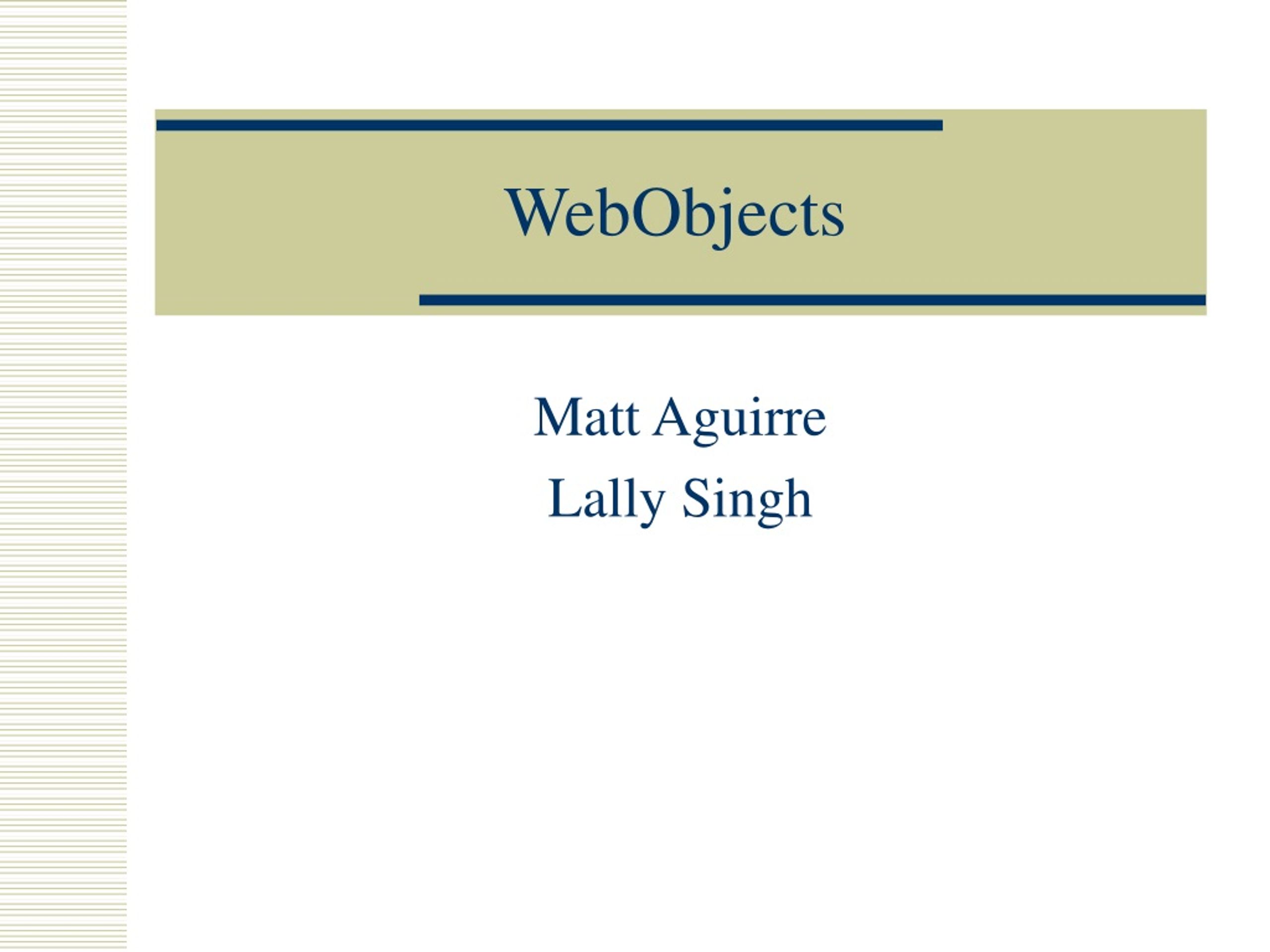 WebObjects Development Platform Overview - slide 1