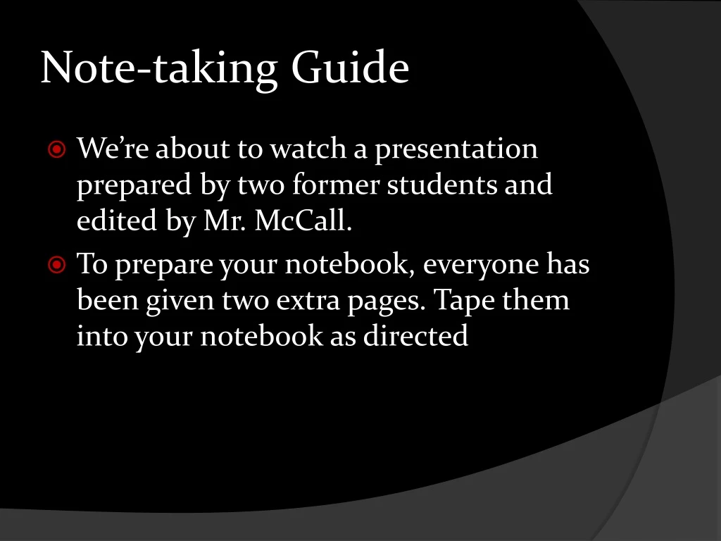 note taking guide