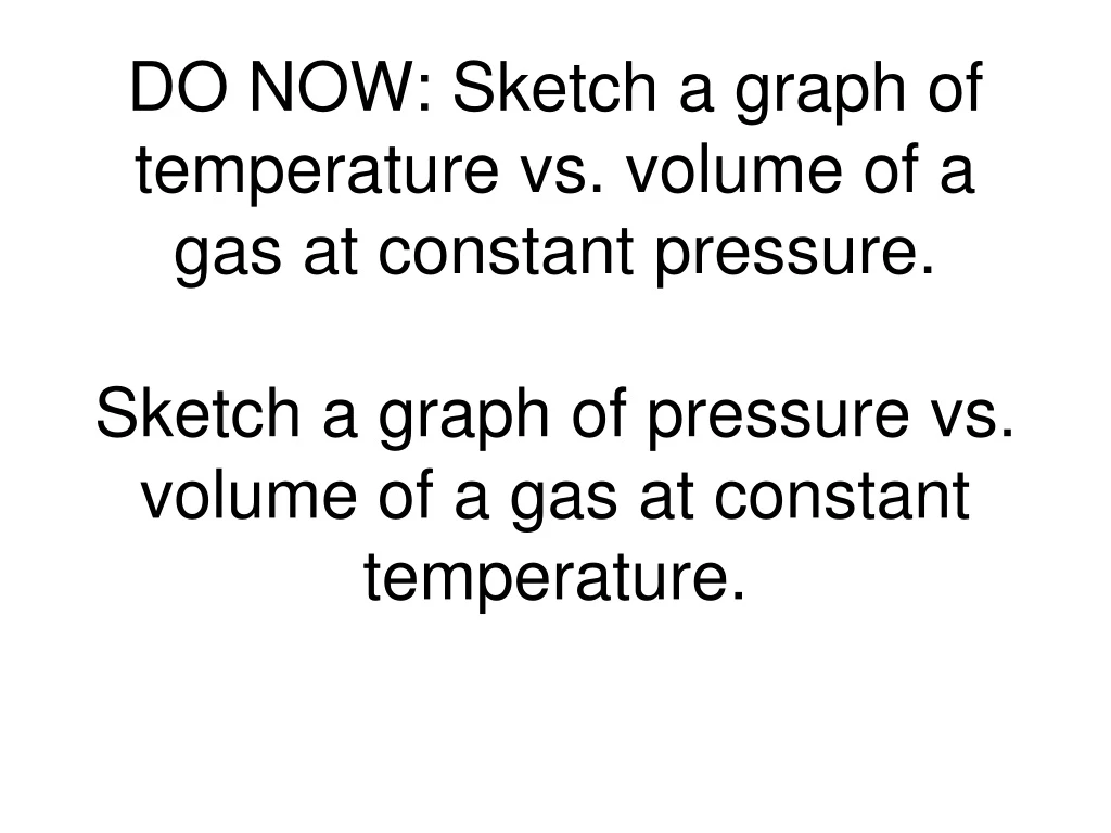 do now sketch a graph of temperature vs volume