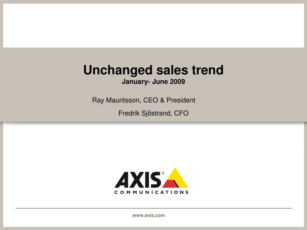 unchanged sales trend january june 2009