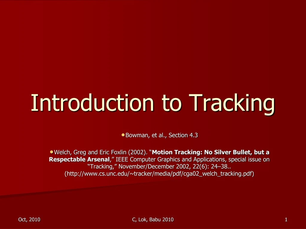 introduction to tracking