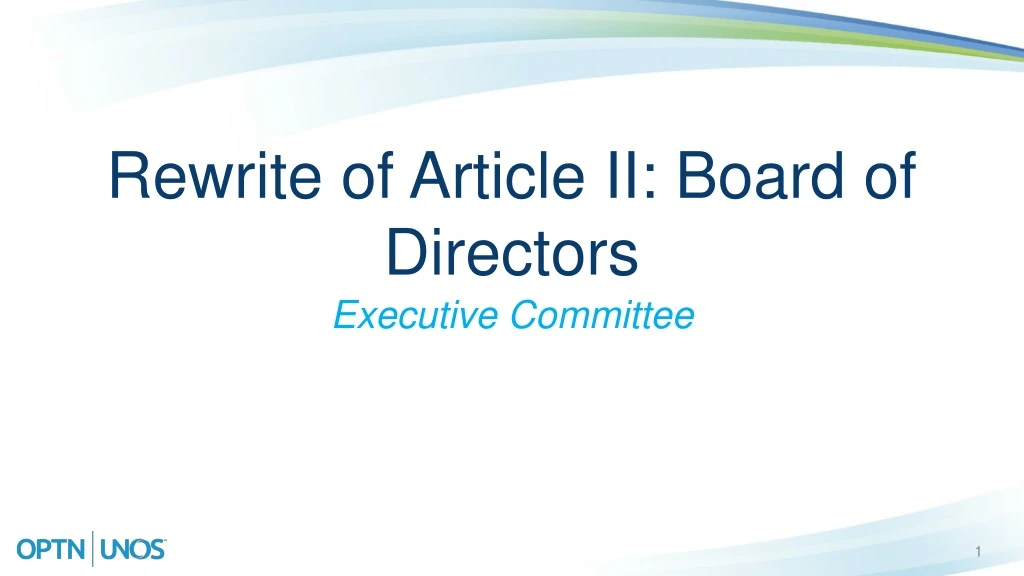 rewrite of article ii board of directors