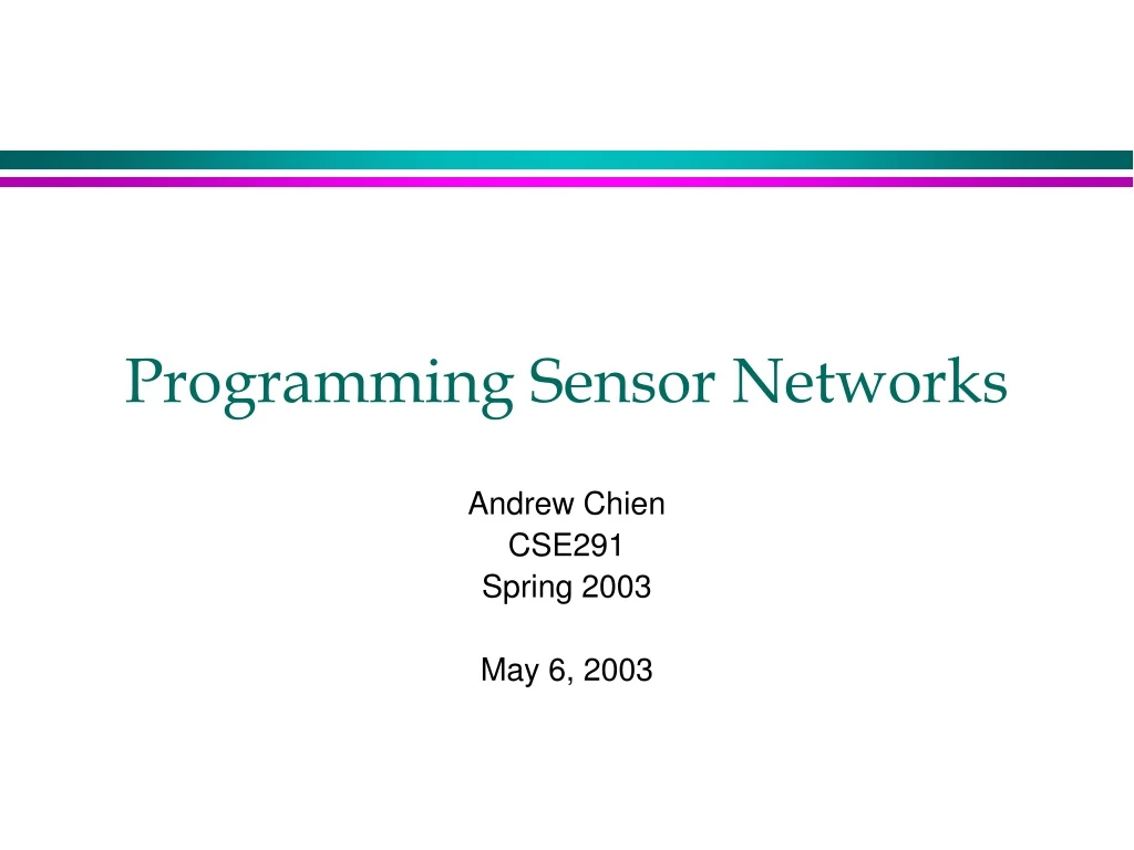programming sensor networks