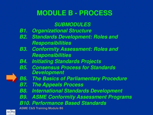 MODULE B - PROCESS