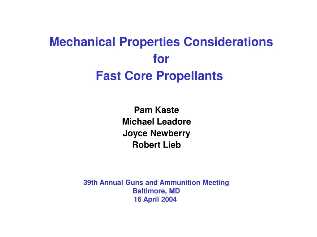 mechanical properties considerations for fast