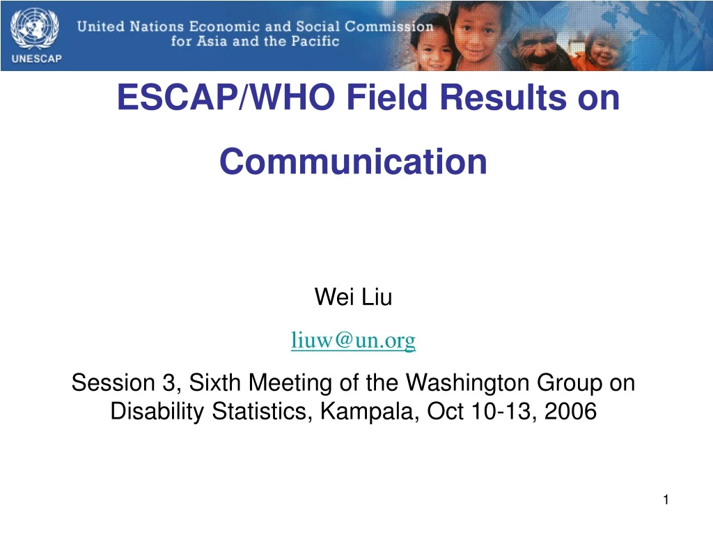 escap who field results on communication