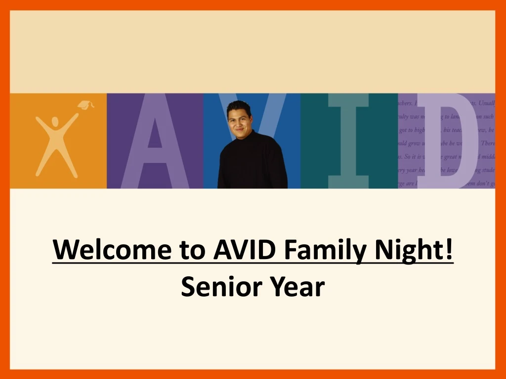 welcome to avid family night senior year