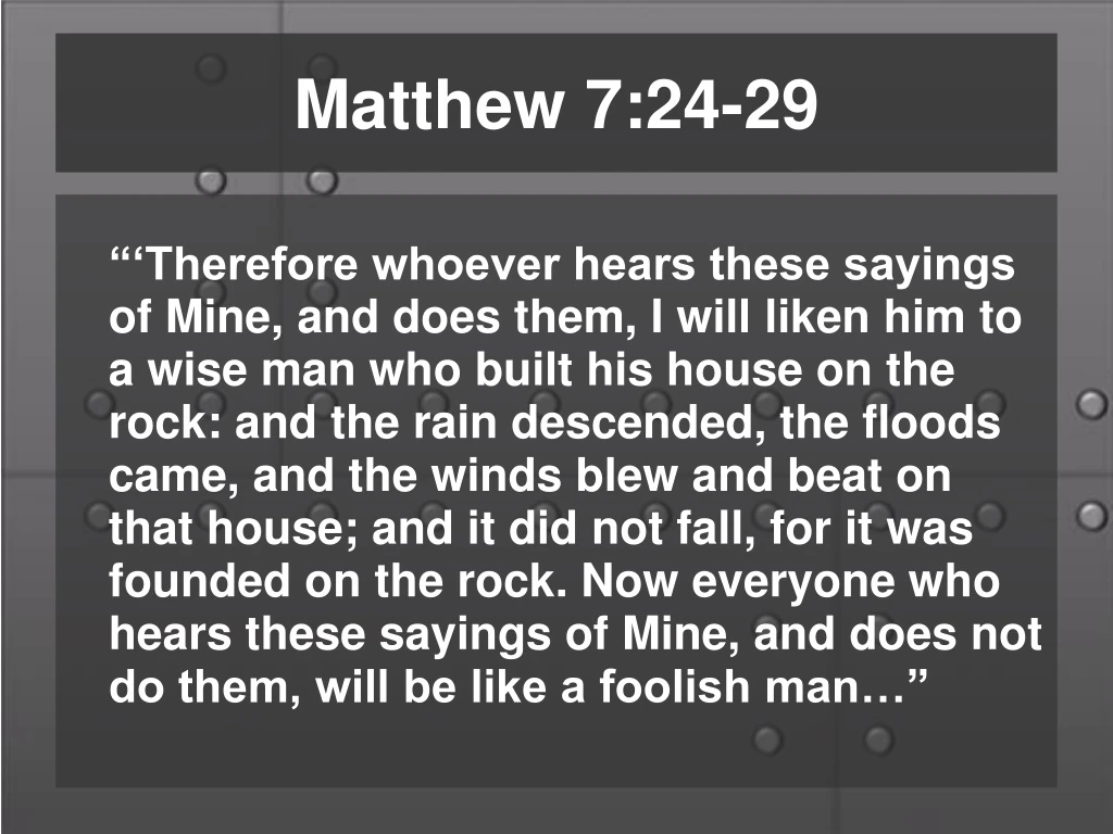 matthew 7 24 29