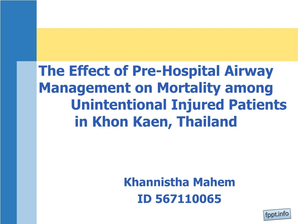 the effect of pre hospital airway management
