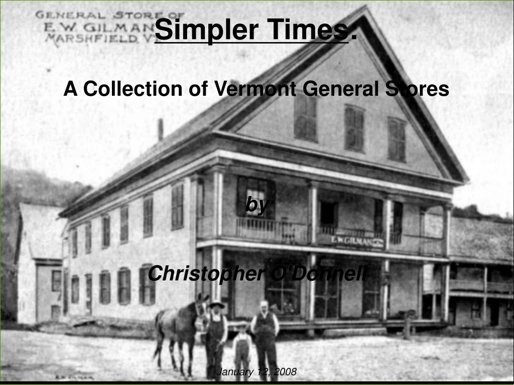 simpler times a collection of vermont general
