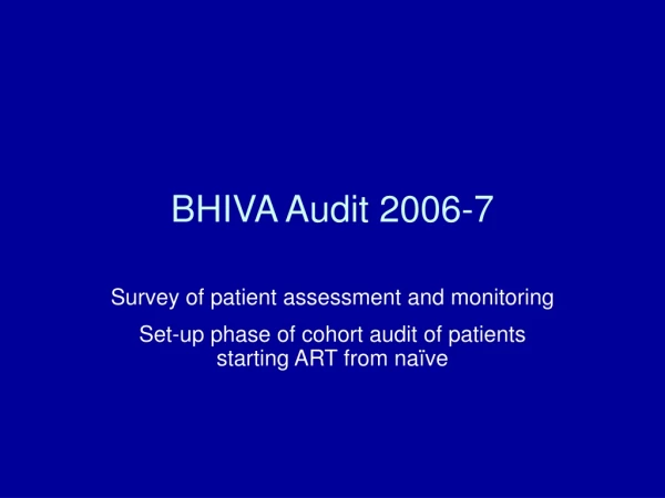 BHIVA Audit 2006-7