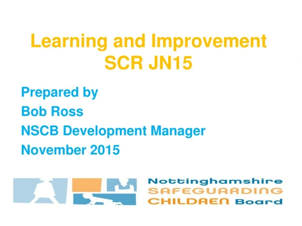 Learning  and Improvement SCR JN15