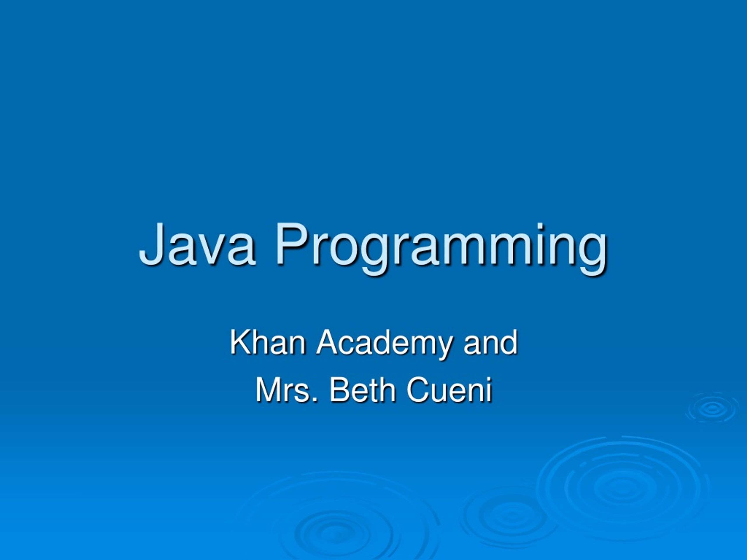 Java Programming Basics: Drawing, Variables, and Animation - slide 1