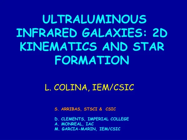 ULTRALUMINOUS INFRARED GALAXIES: 2D KINEMATICS AND STAR FORMATION