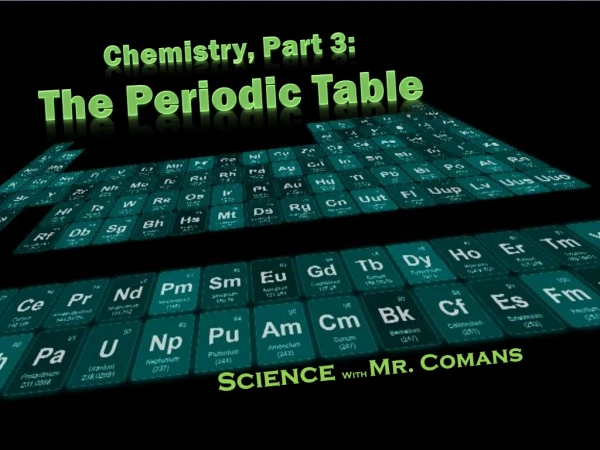 Chemistry, Part 3: The Periodic Table