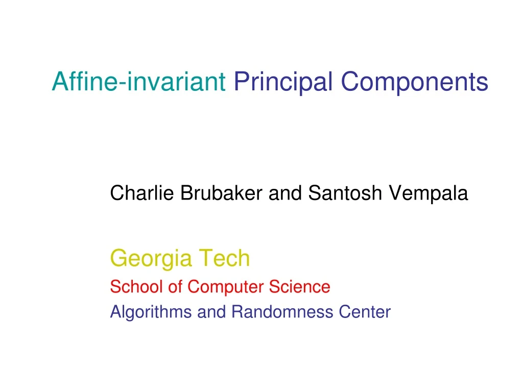 affine invariant principal components