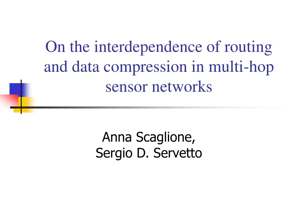 on the interdependence of routing and data compression in multi hop sensor networks