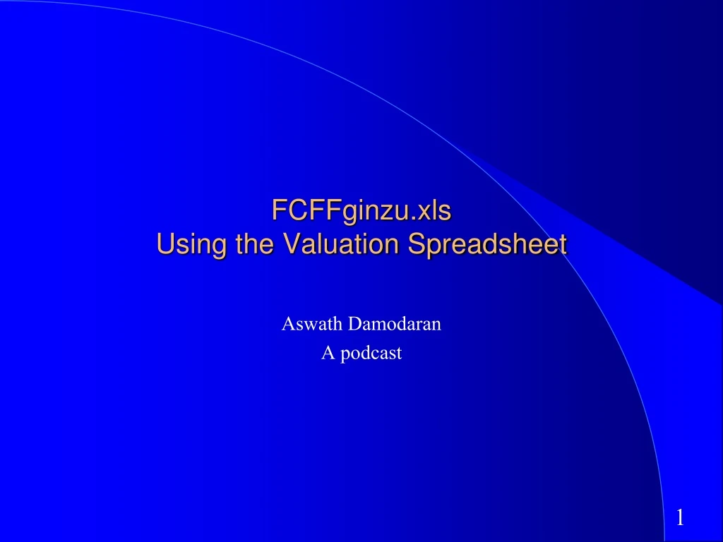fcffginzu xls using the valuation spreadsheet