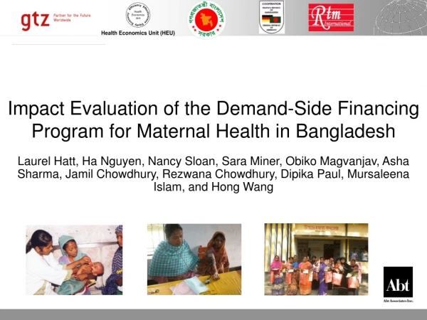Impact Evaluation of the Demand-Side Financing Program for Maternal Health in Bangladesh