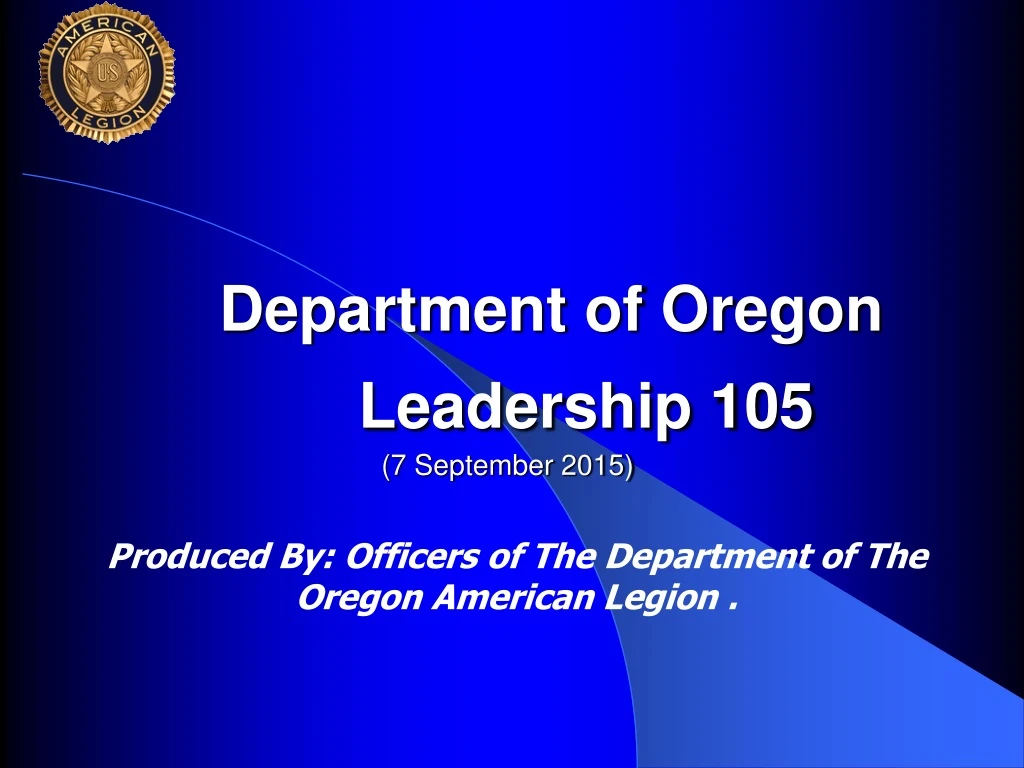 department of oregon leadership 105 7 september 2015