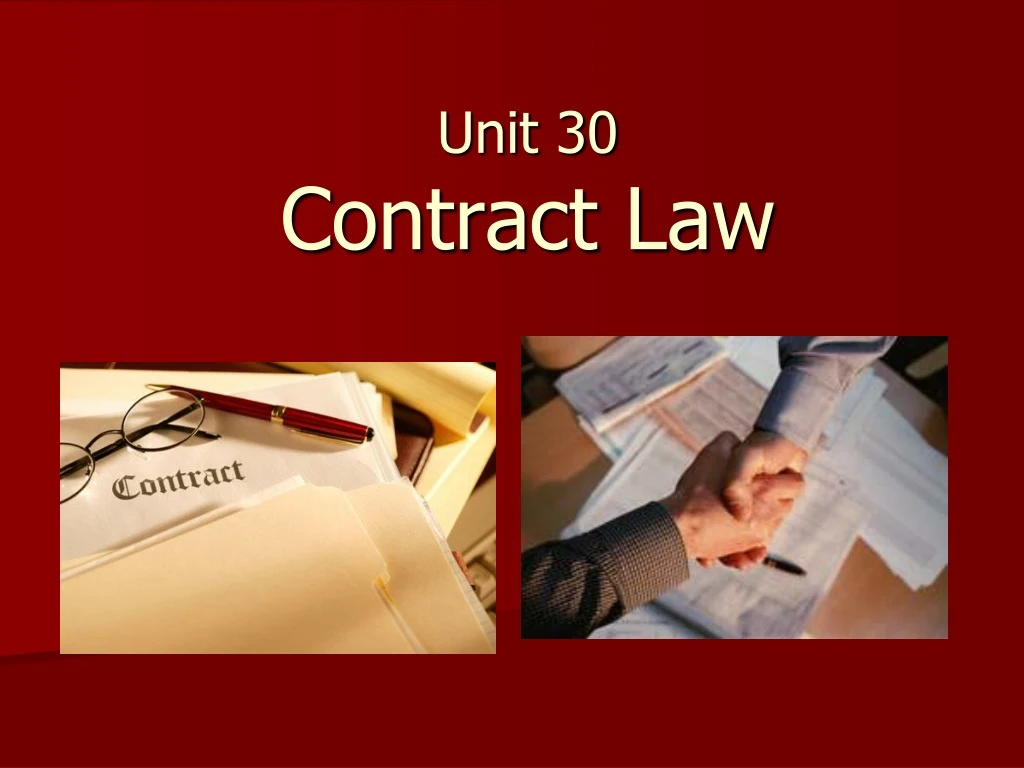 unit 30 contract law