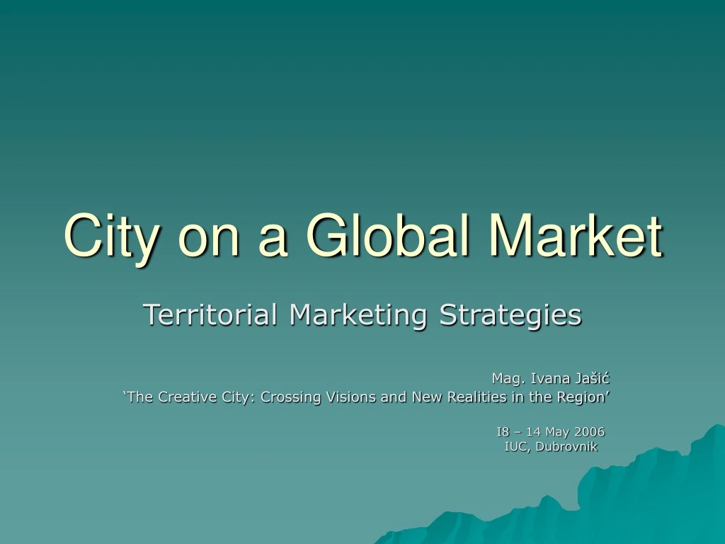 city on a global market