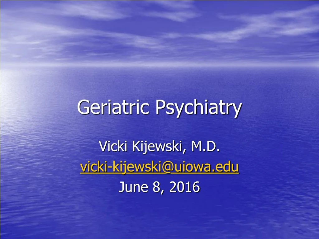geriatric psychiatry