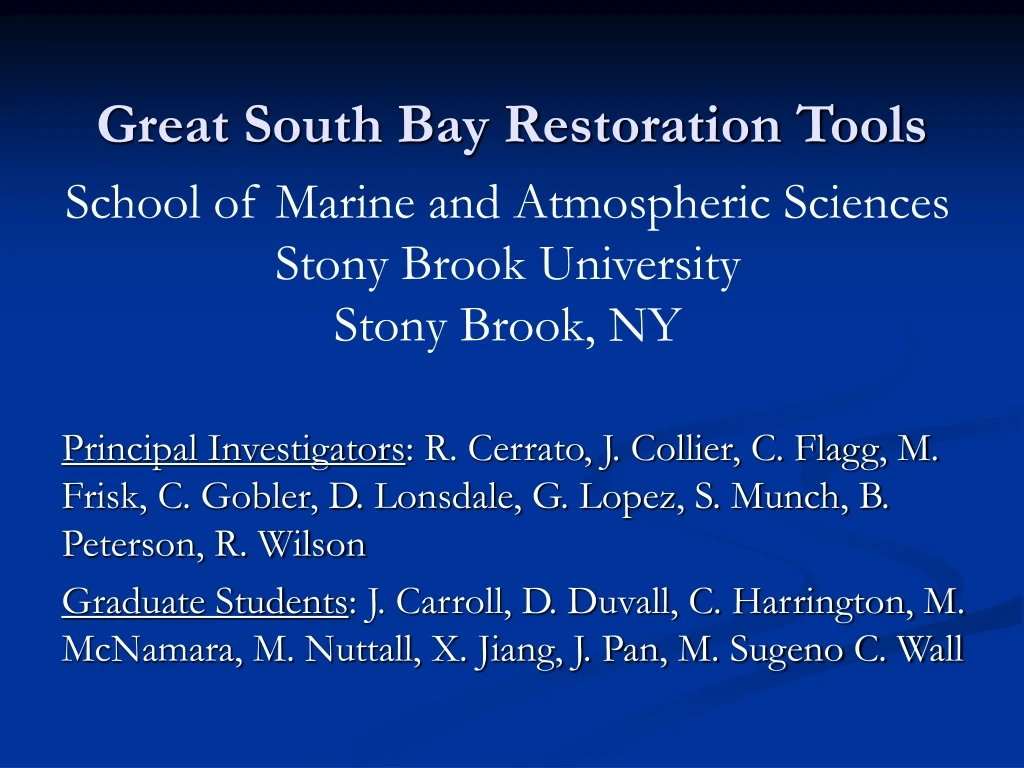 great south bay restoration tools