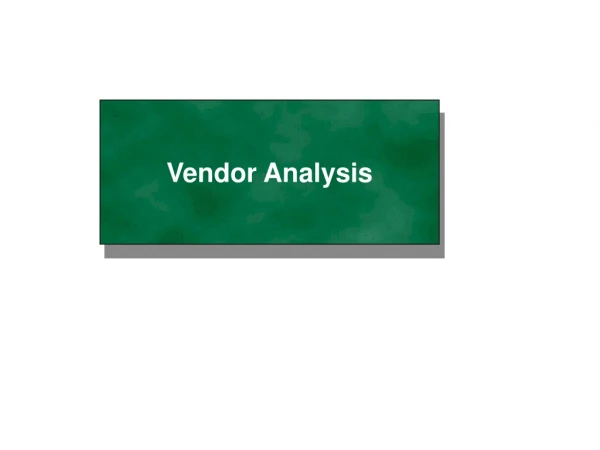 Vendor Analysis