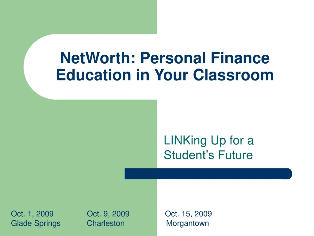 networth personal finance education in your classroom