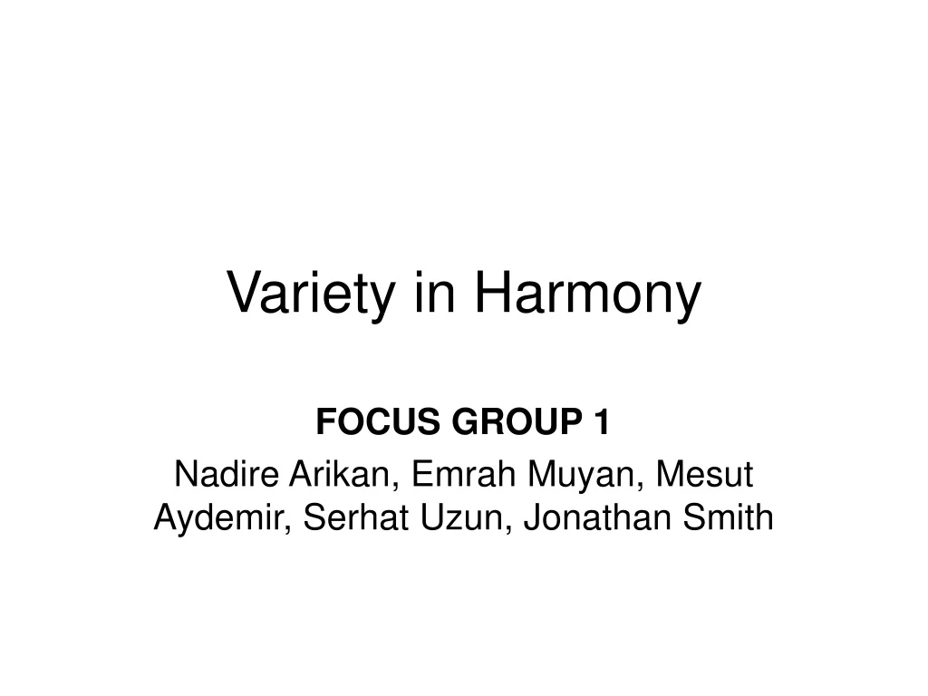 variety in harmony