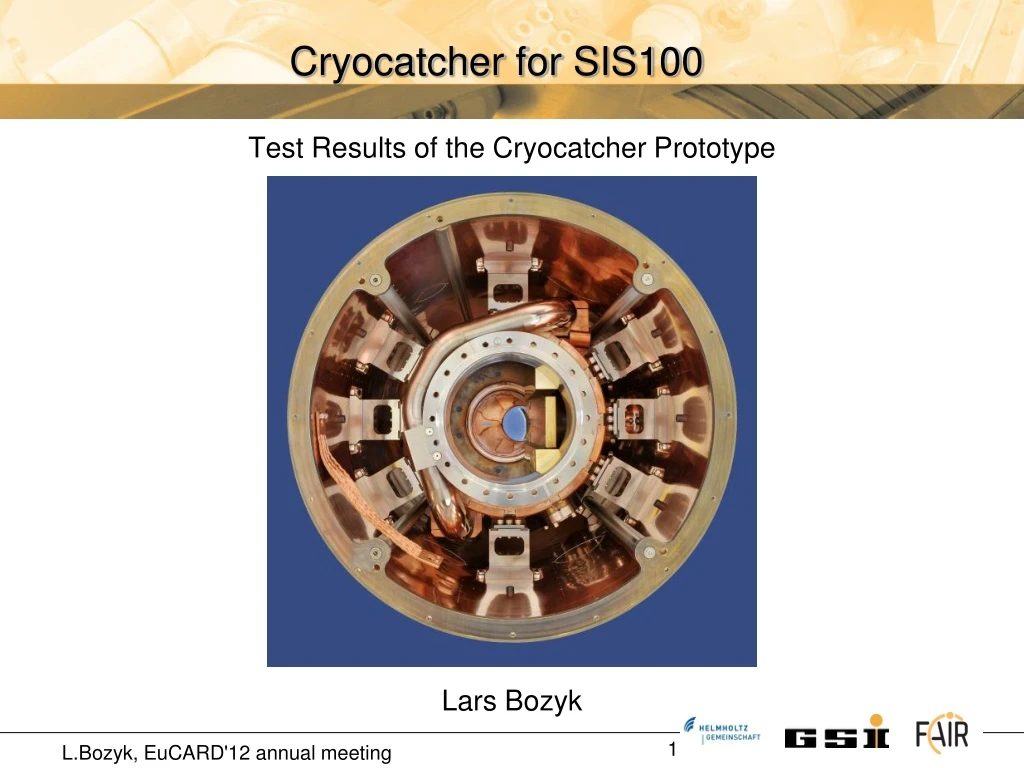 test results of the cryocatcher prototype lars bozyk