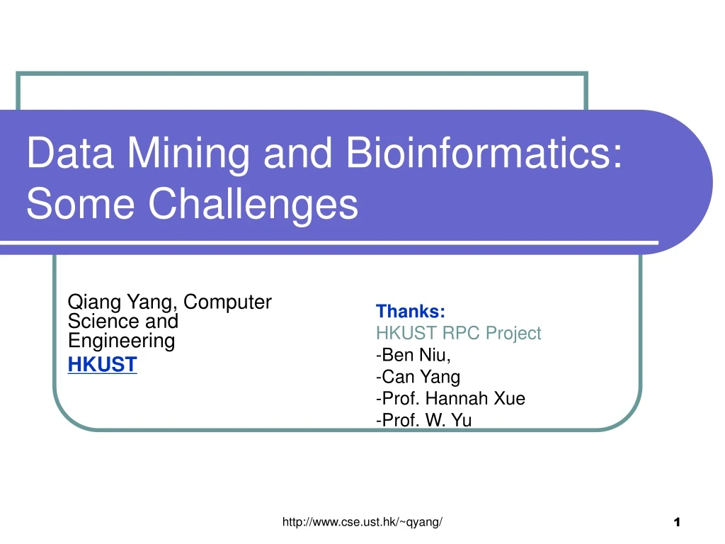 data mining and bioinformatics some challenges