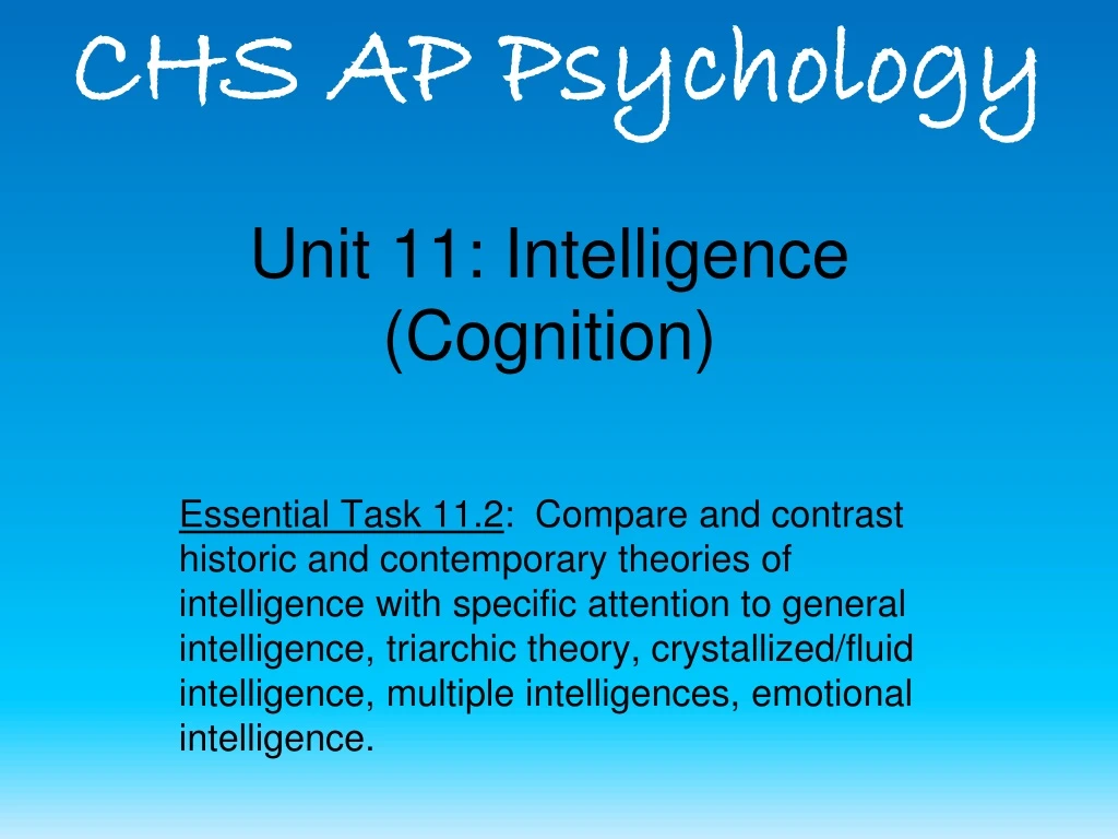 unit 11 intelligence cognition