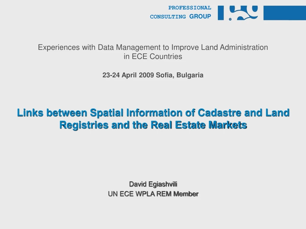 links between spatial information of cadastre and land registries and the real estate markets
