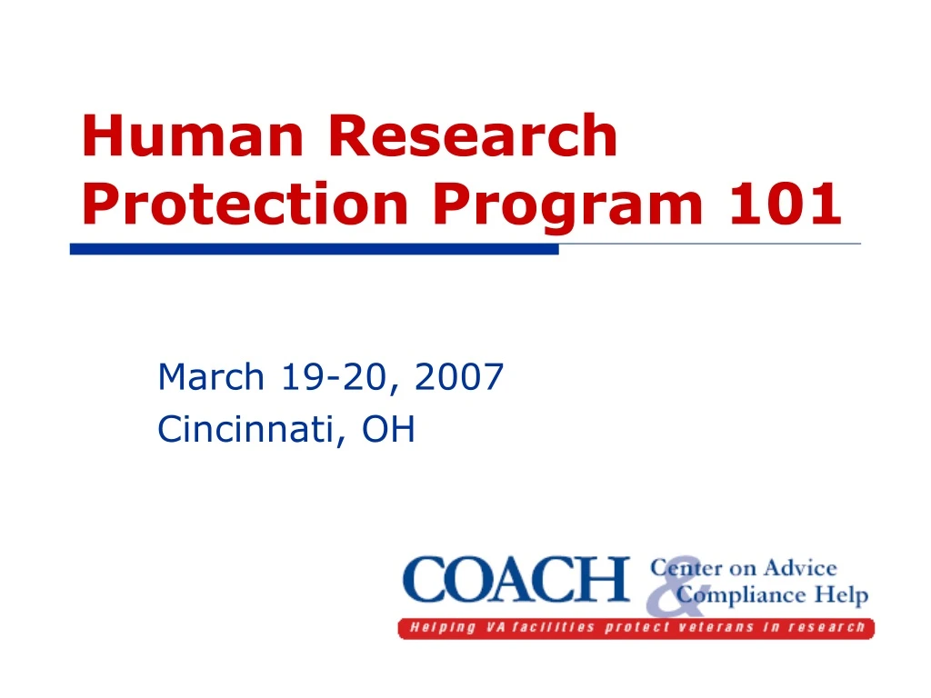 human research protection program 101