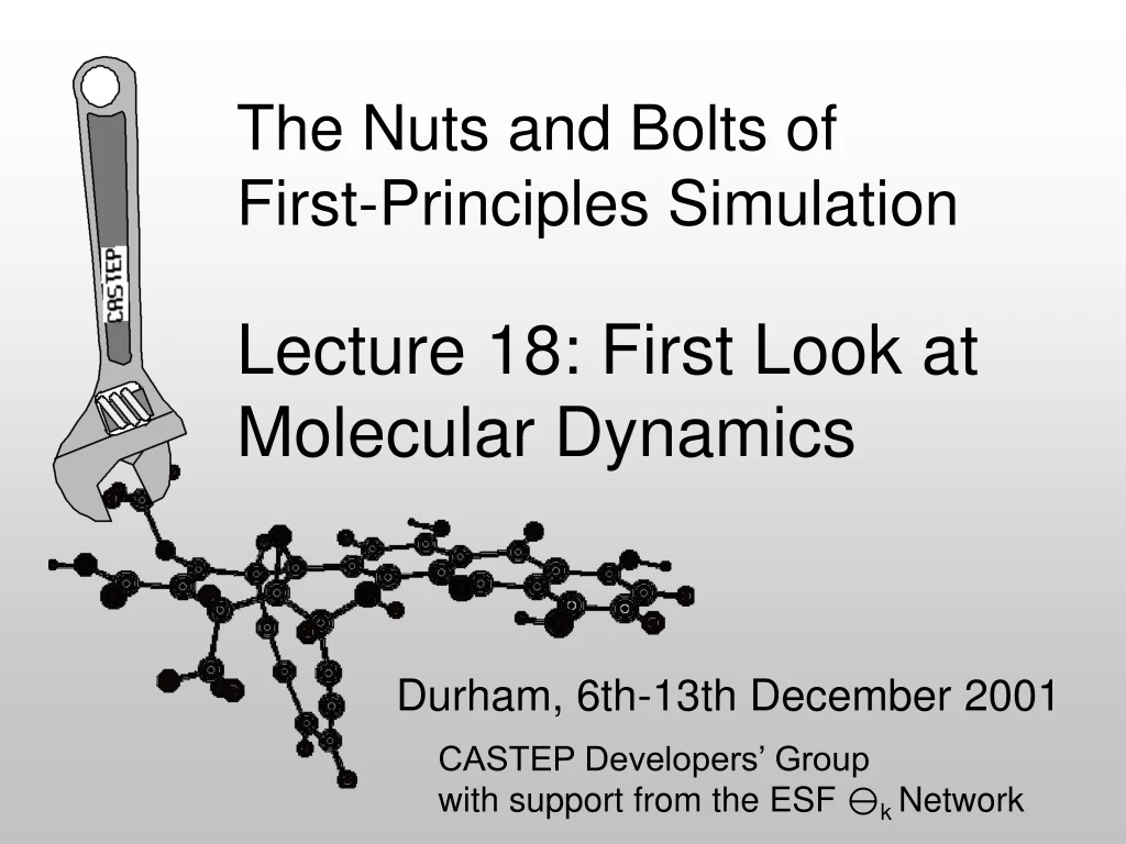 the nuts and bolts of first principles simulation