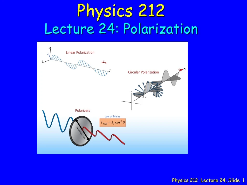 physics 212 lecture 24 polarization