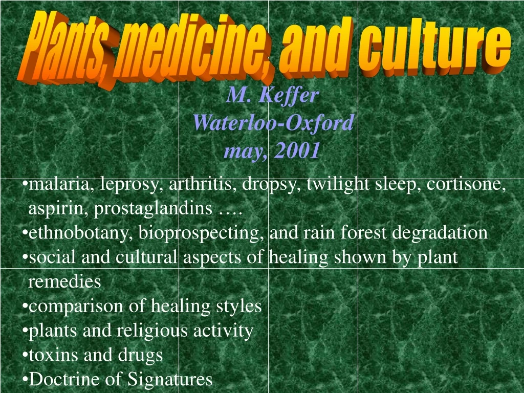 plants medicine and culture