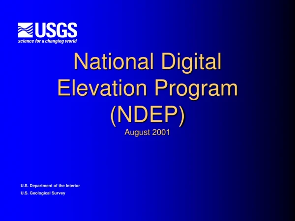 National Digital Elevation Program (NDEP) August 2001