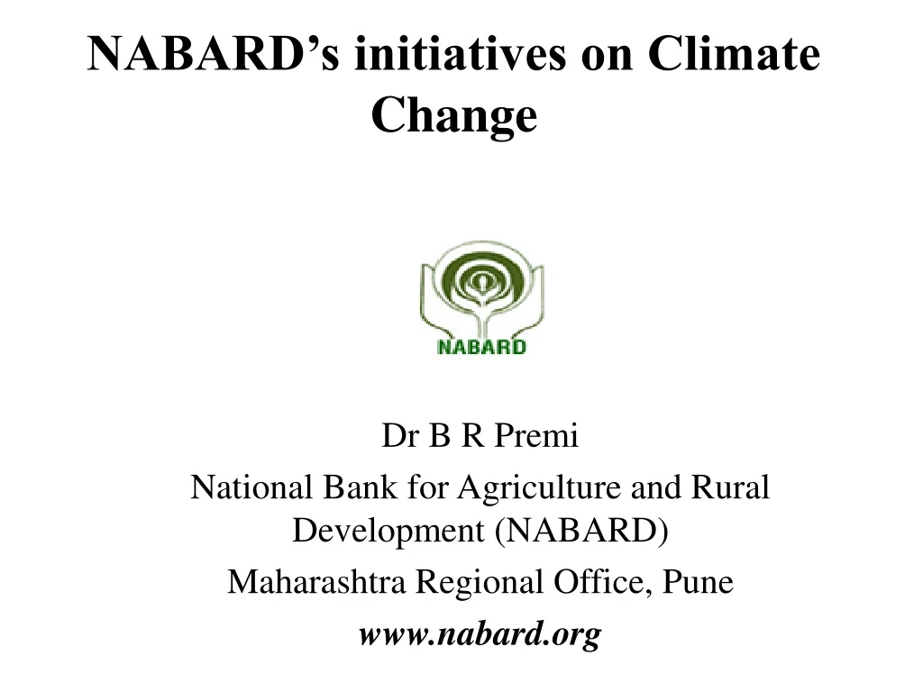 nabard s initiatives on climate change