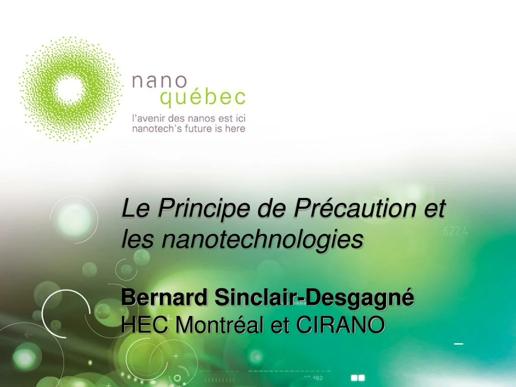 le principe de pr caution et les nanotechnologies