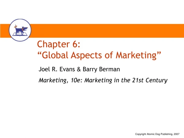 Chapter 6: “Global Aspects of Marketing”