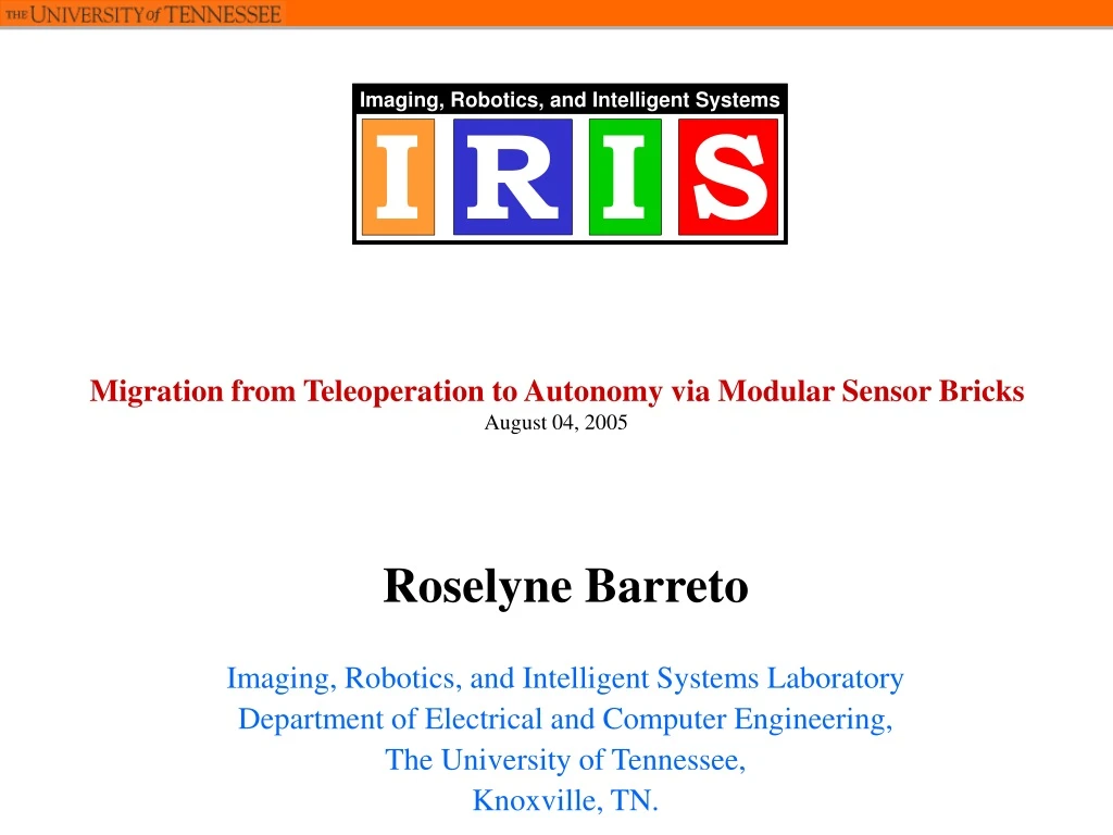 migration from teleoperation to autonomy via modular sensor bricks august 04 2005