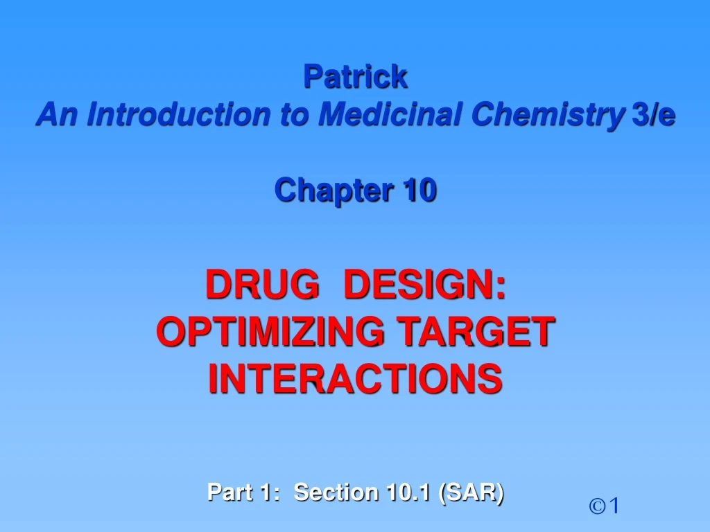 patrick an introduction to medicinal chemistry