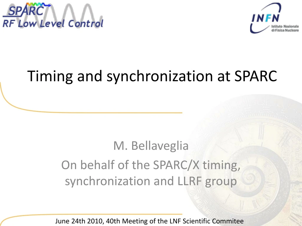 timing and synchronization at sparc