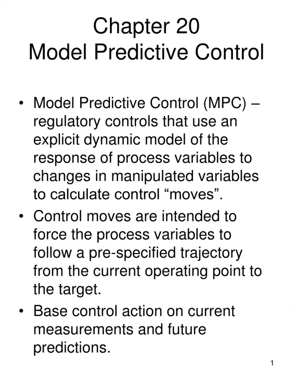 Chapter 20 Model Predictive Control