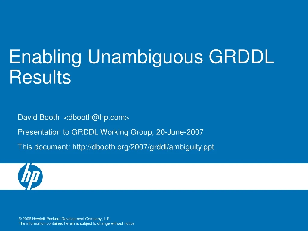 enabling unambiguous grddl results